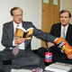 Allard and Sen. Tim Hutchinson (R-AR) hang out in the dorm hallway late one night last fall.